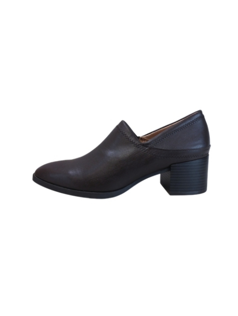 LifeStride Heels Women's 9 Brown Faux Leather Slip-on Office Block Shoes
